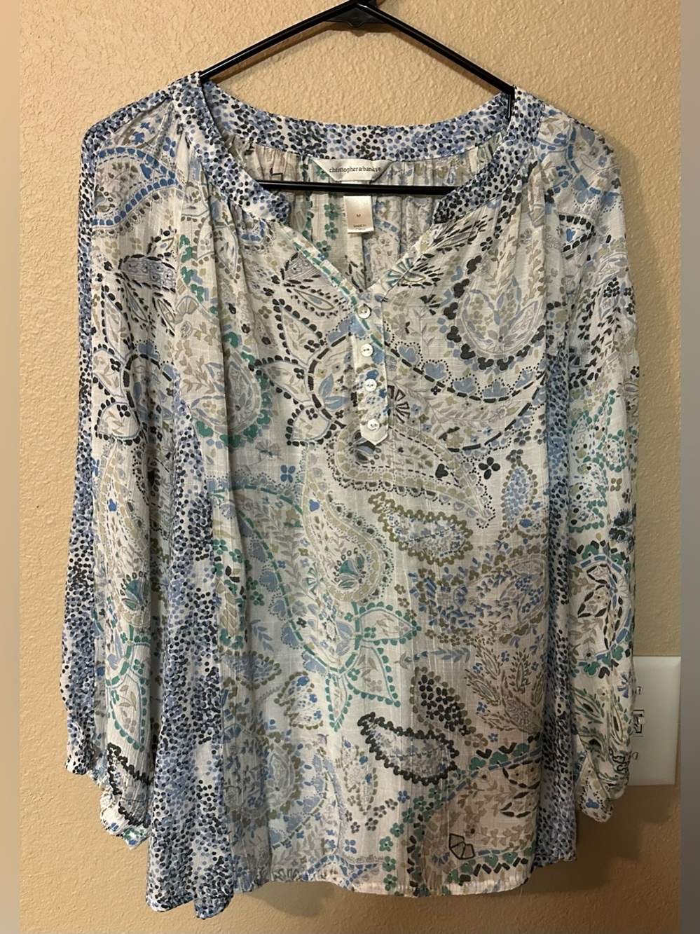 Christopher & Banks Paisley Print Blouse Size M